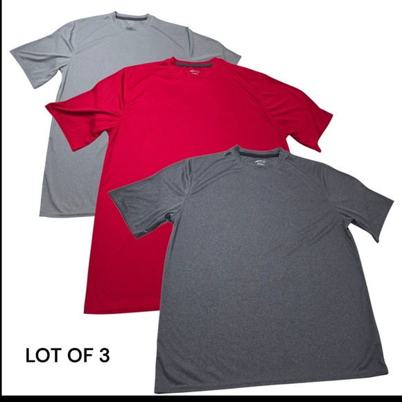 LOT Of‎ 3 BCG Mens Performance Crew T Shirts Dark Gray, Light Gray, Red Size M - Picture 1 of 16